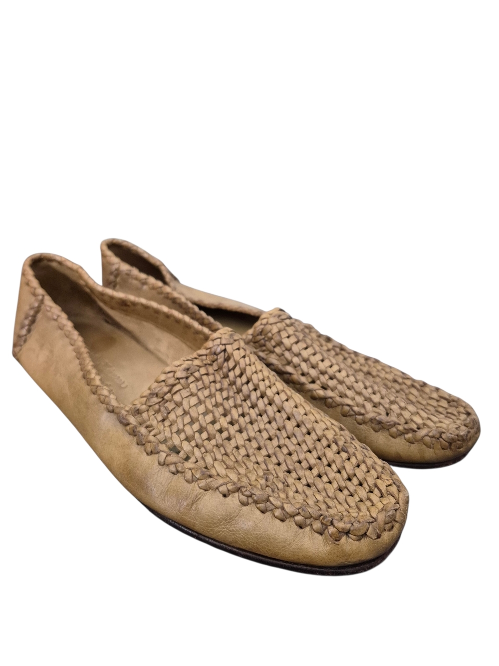 💕Mill Valley Footwear RZ Design Tan Woven Leather Slip-On Loafers💕